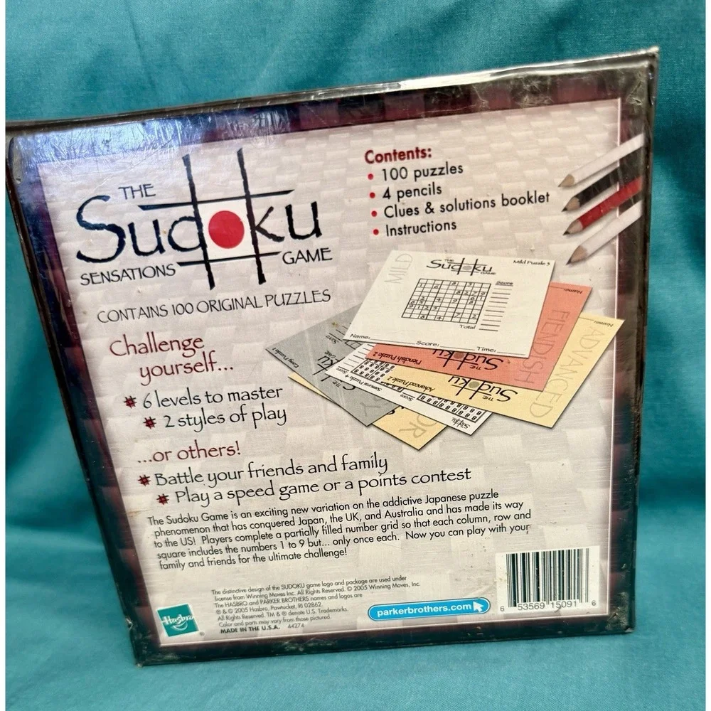 Sudoku Sensations‎ Game Parker Bros 2005 New In Wrap 100 Puzzles